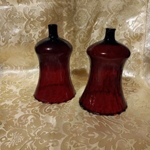 Vtg Homco Ruby Red Votive Cups Set of 2